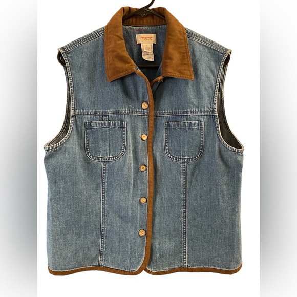 Talbots vintage denim button down vest - Picture 1 of 4